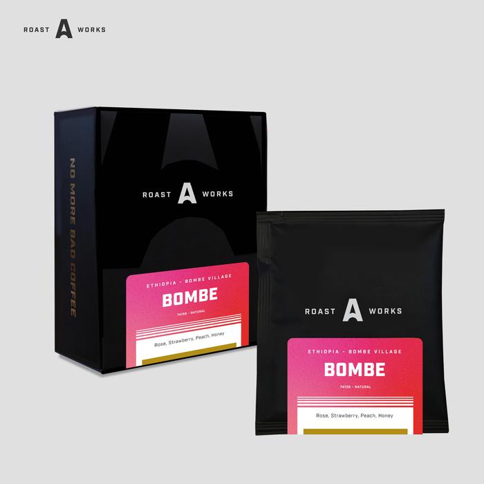 Ethiopia Bombe Village Bombe 74158 Natural - Specialty Coffee Drip Bag - A Roastworks - (5 x 10gr/sachet)