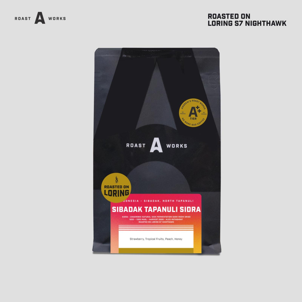 North Tapanuli Sibadak Tapanuli Sidra Anaerobic Natural 120H Fermentation Dark Room Dried - Exotics Coffee - A Roastworks - Biji Kopi - 100GR