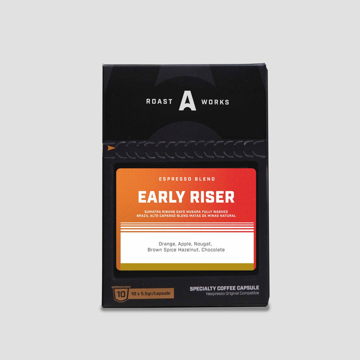 Early Riser Nespresso Compatible Capsule - A Roastworks - (10 x 5.5gr/capsule)