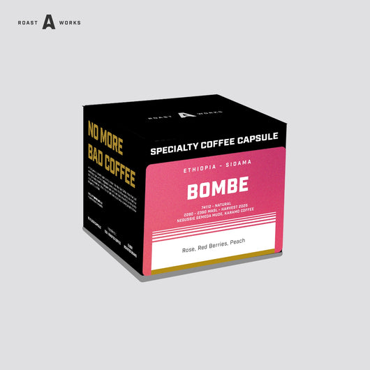 Ethiopia Sidama Bombe Natural 74112 - Nespresso Compatible Capsule - A Roastworks - (10 x 5.5gr/capsule)