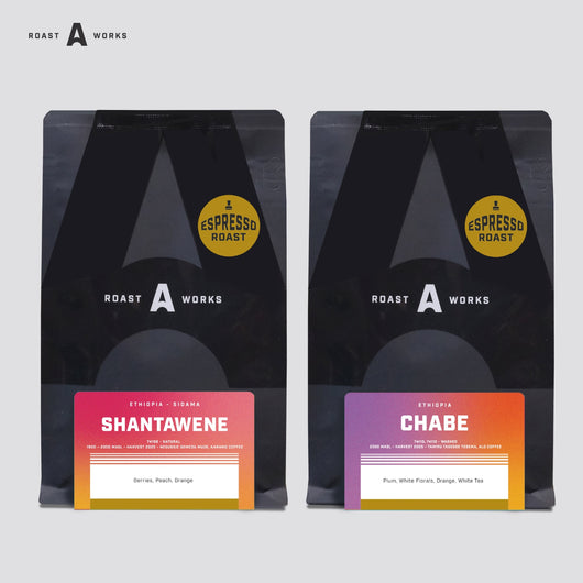 Bundle Ethiopia Sidama Shantawene Natural 74158 + Ethiopia Chabe Washed 74110, 74112 (Espresso @250g x 2pcs) - A Roastworks - Biji Kopi