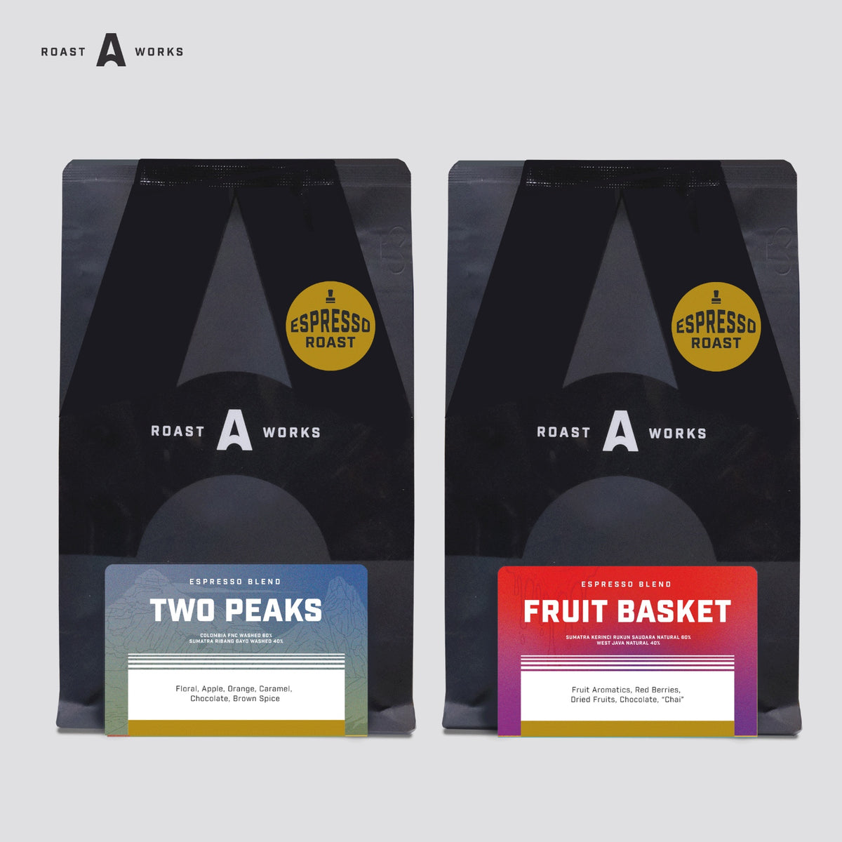 bundle Two Peaks Espresso Blend + Fruit Basket Espresso Blend (Espresso @250g x 2pcs) - A Roastworks - Biji Kopi