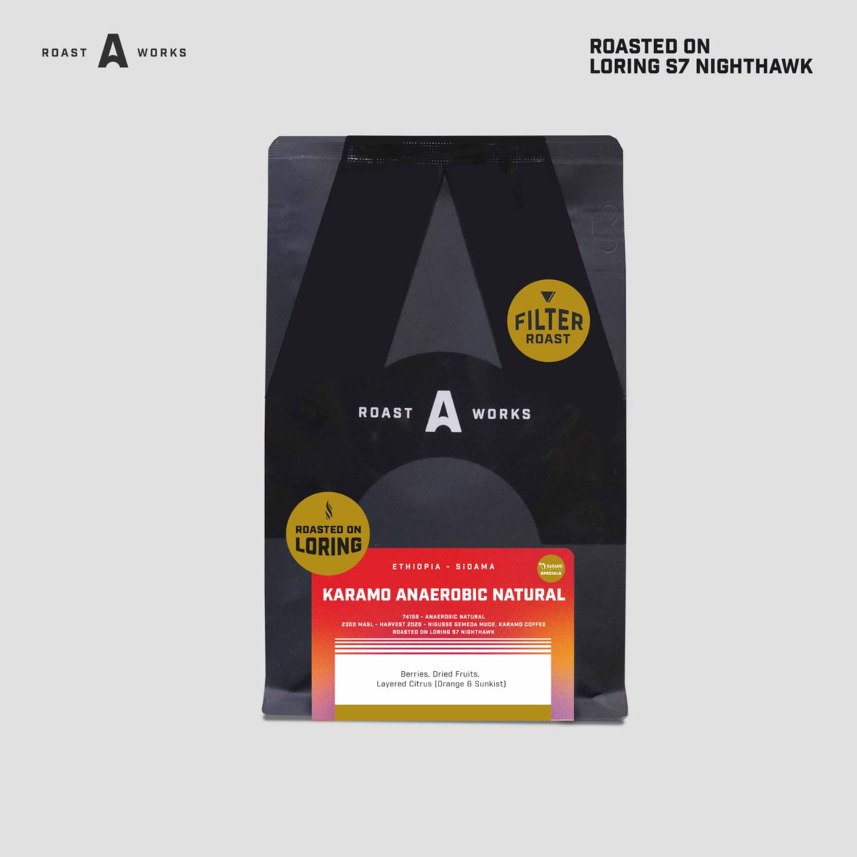 Ethiopia Sidama Karamo Anaerobic Natural 74158 (Filter) - Exotics Coffee - (Roasted on Loring) A Roastworks - Biji Kopi - 100GR